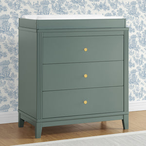 Eloise 3 Drawer Dresser with Changing Top and Interlocking Drawers 23