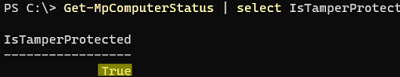 check IsTamperProtected option using PowerShell