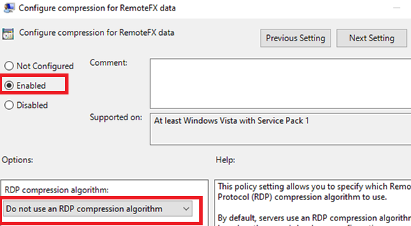 disable rdp compression