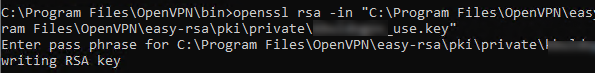 openssl rsa disable PEM pass phrase