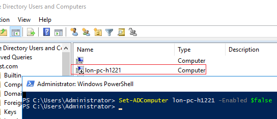 Set-ADComputer - enable computer in AD