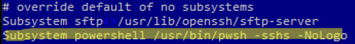 sshd_config: use pwsh for psremoteing in windows