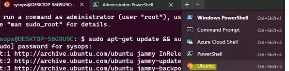 apt update in ubuntu wsl image