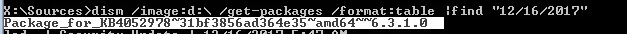 copy update package name from dism