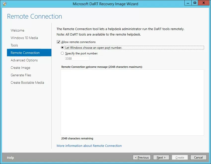 DaRT : Allow remote connections