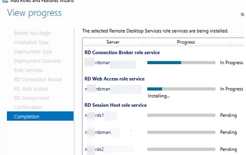 Deploy Remote Desktop Service Roles on WIndows Server hosts