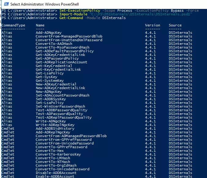 dsinternals powershell ad module