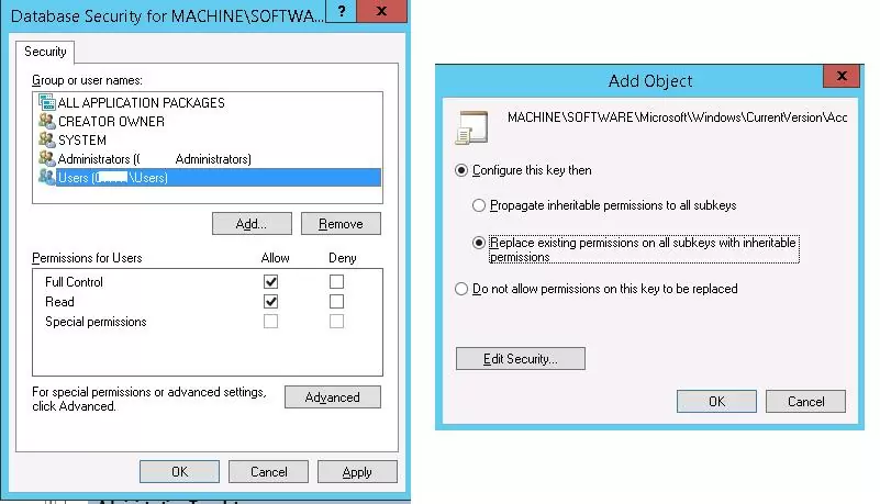 setting registry permissions via GPO