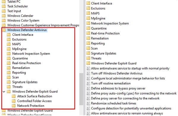 Windows Defender Antivirus GPO